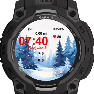 Beautiful Winter Nature Garmin watch face preview