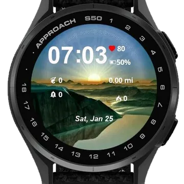 Beautiful Winter Sunrise Garmin watch face preview
