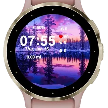 Beautiful Winter View Garmin watch face preview