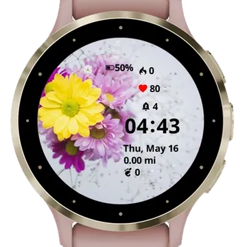 Beautiful Yellow Flowers Garmin watch face preview