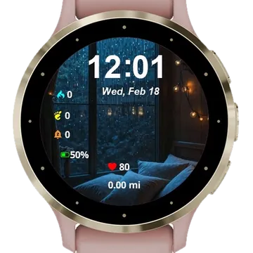 Bed Blanket Pillows Front Window Garmin watch face preview