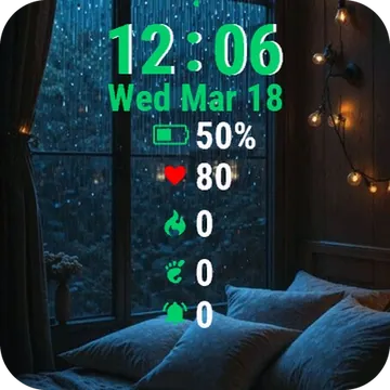 Bed Blanket Pillows Front Window Garmin watch face preview