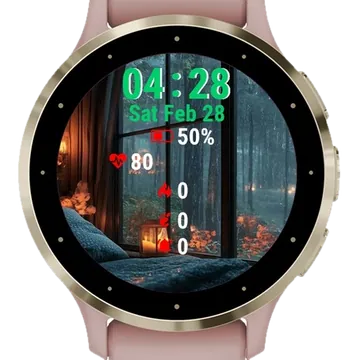Bed Candles Window Garmin watch face preview
