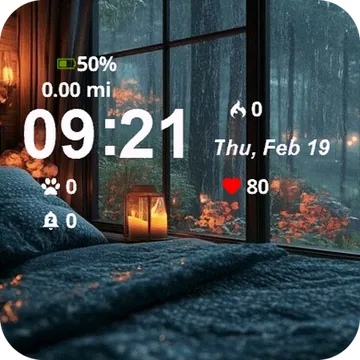 Bed Candles Window Garmin watch face preview