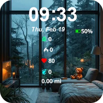 Bedroom Large Window Bed Garmin watch face preview