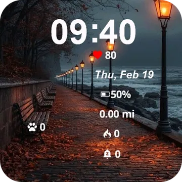 Bench Lamp Side River Garmin watch face preview