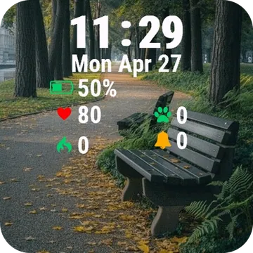 Bench Middle Park Garmin watch face preview