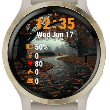 Bench Middle Park Leaves Garmin watch face preview