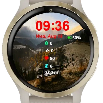 Bench Sitting Side Hill Garmin watch face preview