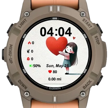 Big Heart Garmin watch face preview