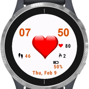 Big Heart Garmin watch face preview
