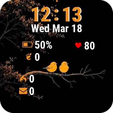 Bird Sitting Branch Garmin watch face preview