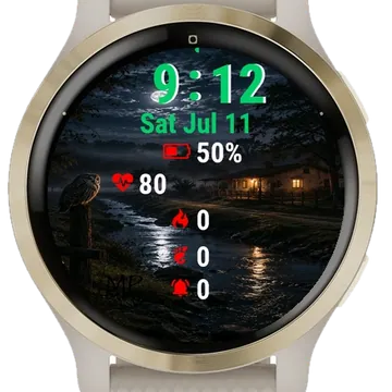 Bird Sitting Fence By Water Garmin watch face preview