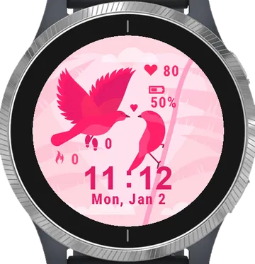 Birds Couple Garmin watch face preview