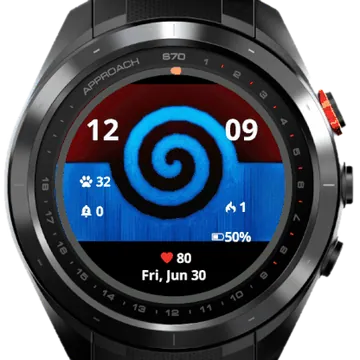 Black and Blue Garmin watch face preview
