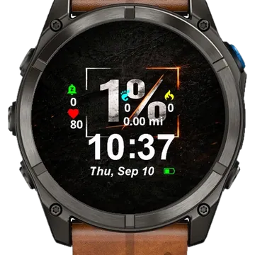 Black Background Number One Garmin watch face preview