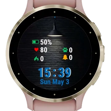 Black Brick Wall Light It Garmin watch face preview
