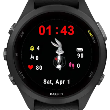 Black Bunny Easter Garmin watch face preview