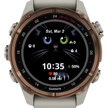 Black Cat Garmin watch face preview