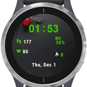 Black Christmas Garmin watch face preview