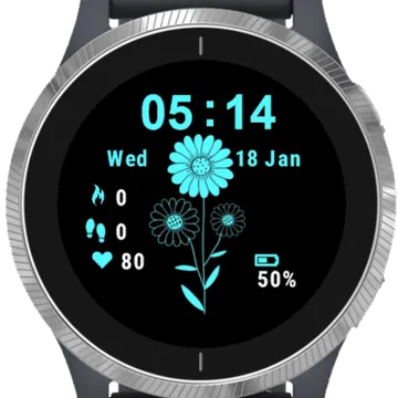 Black Flower Garmin watch face preview