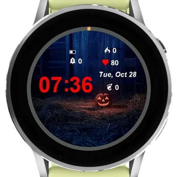 Black Halloween Garmin watch face preview