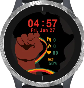 Black History Month Garmin watch face preview
