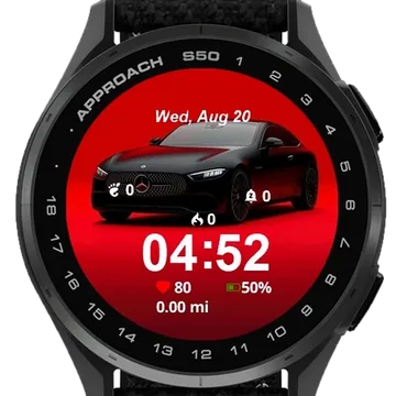Black Mercedes Garmin watch face preview