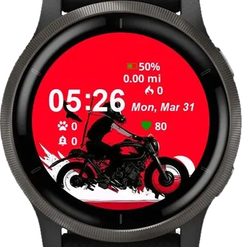 Black Motorcycle Garmin watch face preview