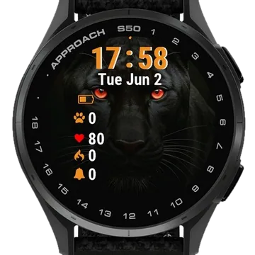 Black Panther Red Eyes Garmin watch face preview