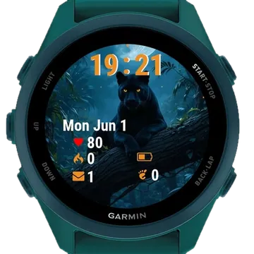 Black Panther Sitting Tree Garmin watch face preview