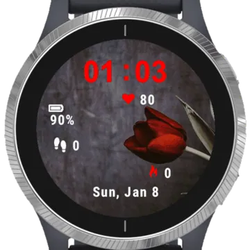 Black Rose Garmin watch face preview