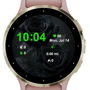 Black Rose Garmin watch face preview