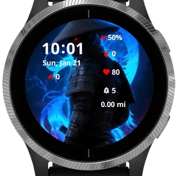 Black Samurai Garmin watch face preview