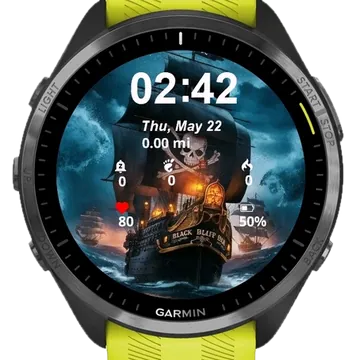 Black Ship Pirates Garmin watch face preview