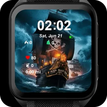 Black Ship Garmin watch face preview