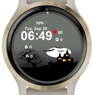 Black White Photo House Bats Garmin watch face preview