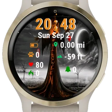 Black White Photo Person Evil Garmin watch face preview