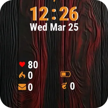 Black Wood Garmin watch face preview