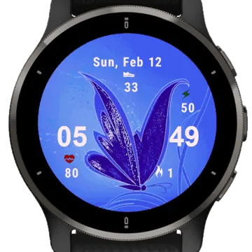 Blu Butterfly Garmin watch face preview