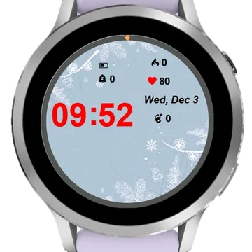 Blue Background Snowflakes Garmin watch face preview