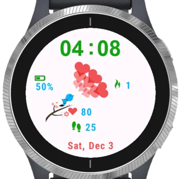 Blue Bird Love Garmin watch face preview