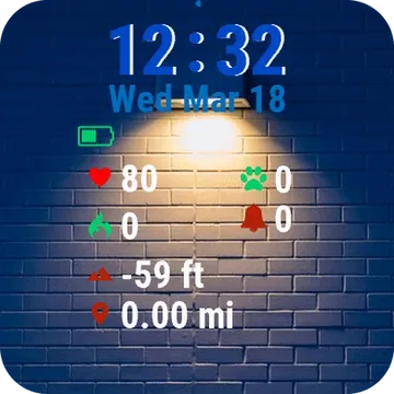 Blue Brick Wall Light It Garmin watch face preview