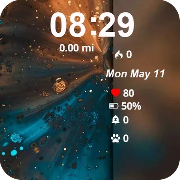 Blue Brown Liquid Garmin watch face preview