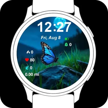Blue Butterfly Garmin watch face preview