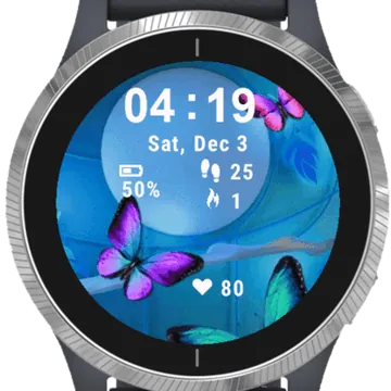 Blue Butterfly Garmin watch face preview