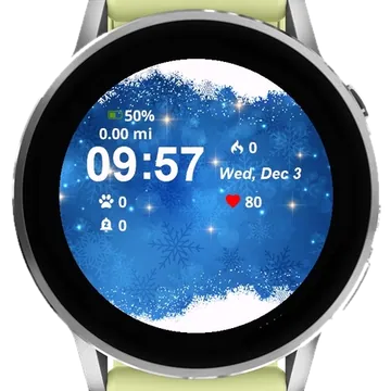 Blue Christmas Background Garmin watch face preview