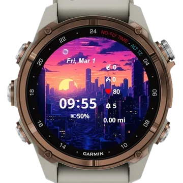 Blue City Garmin watch face preview