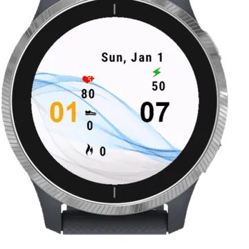 Blue Curve Garmin watch face preview