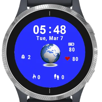 Blue Earth Garmin watch face preview